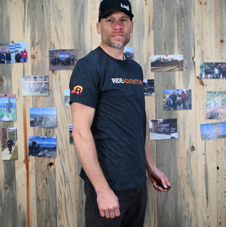 RIDE Adventures Bar T-Shirt in Charcoal Heather