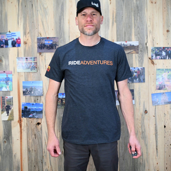 RIDE Adventures Bar T-Shirt in Charcoal Heather