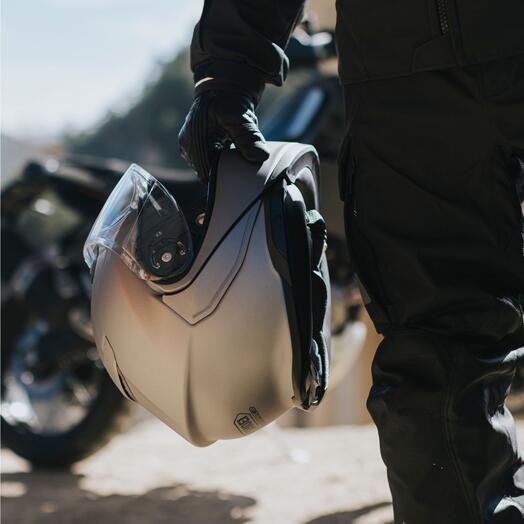 SHOEI NEOTEC 3 on a man for adventure riding