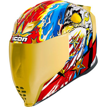 Image of ICON AIRFLITE™ FREEDOM SPITTER HELMET Color Gold Size X-Small