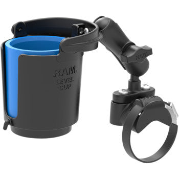 Image of Ram Mounts Handlebar Rail Mount with U-Bolt Base, Level Cup™ Drink Holder and Koozie Title Default Title