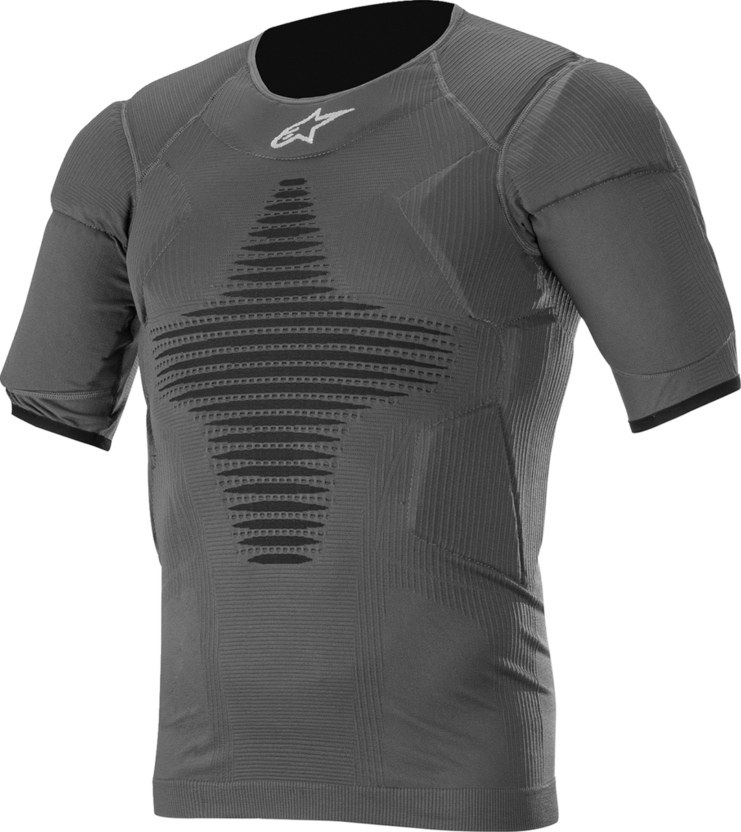 Alpinestars Roost Base Layer Top breathable stretch-knit motocross shirt with padded zones for off-road protection