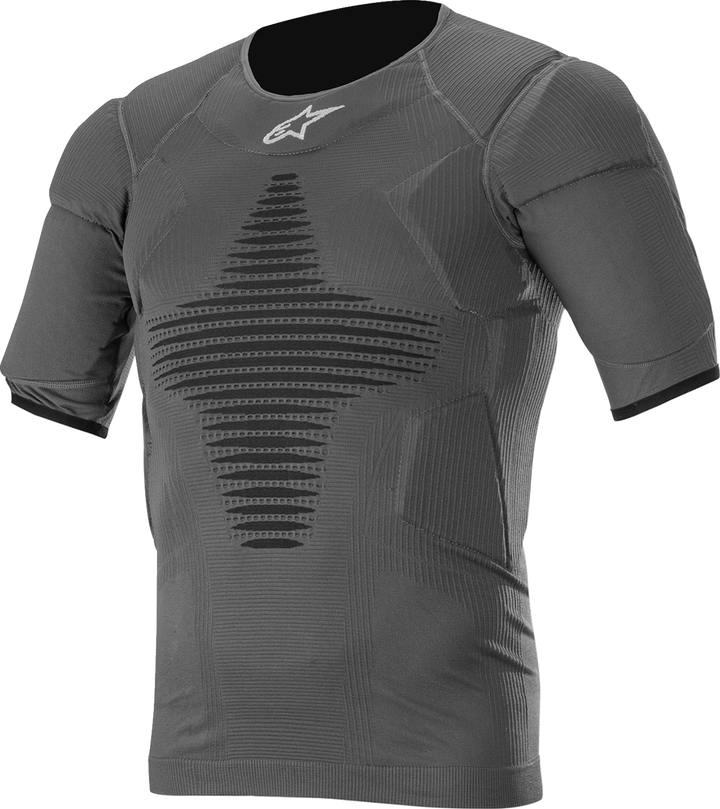 Alpinestars Roost Base Layer Top breathable stretch-knit motocross shirt with padded zones for off-road protection