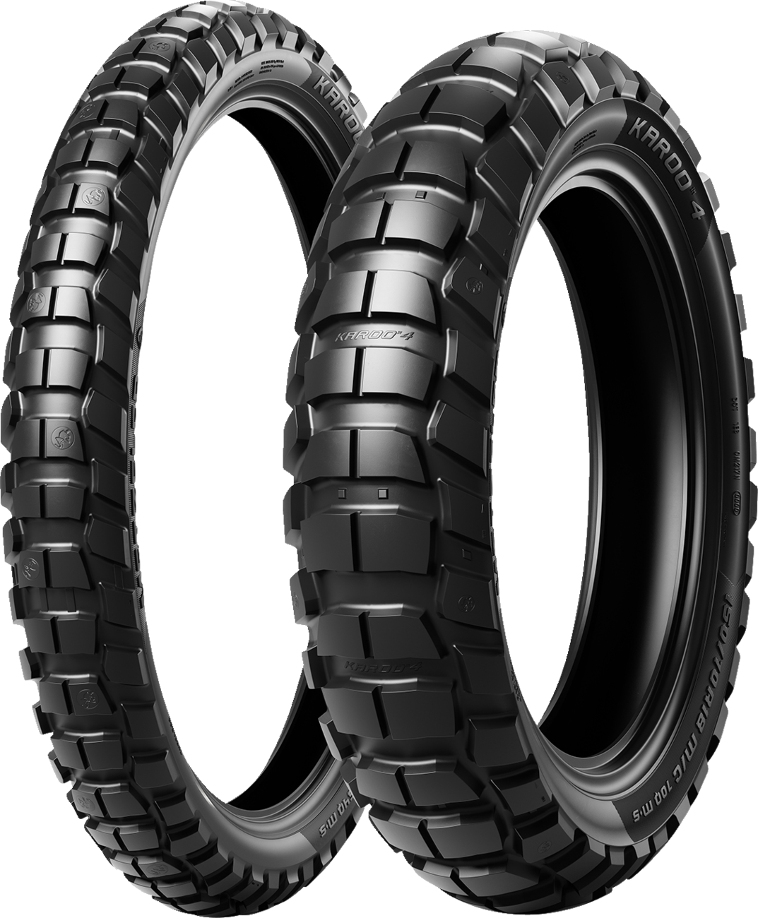 METZELER KAROO™ 4 Front Tire - Image 1: Aggressive dual-sport tread design for 50/50 on/off-road performance