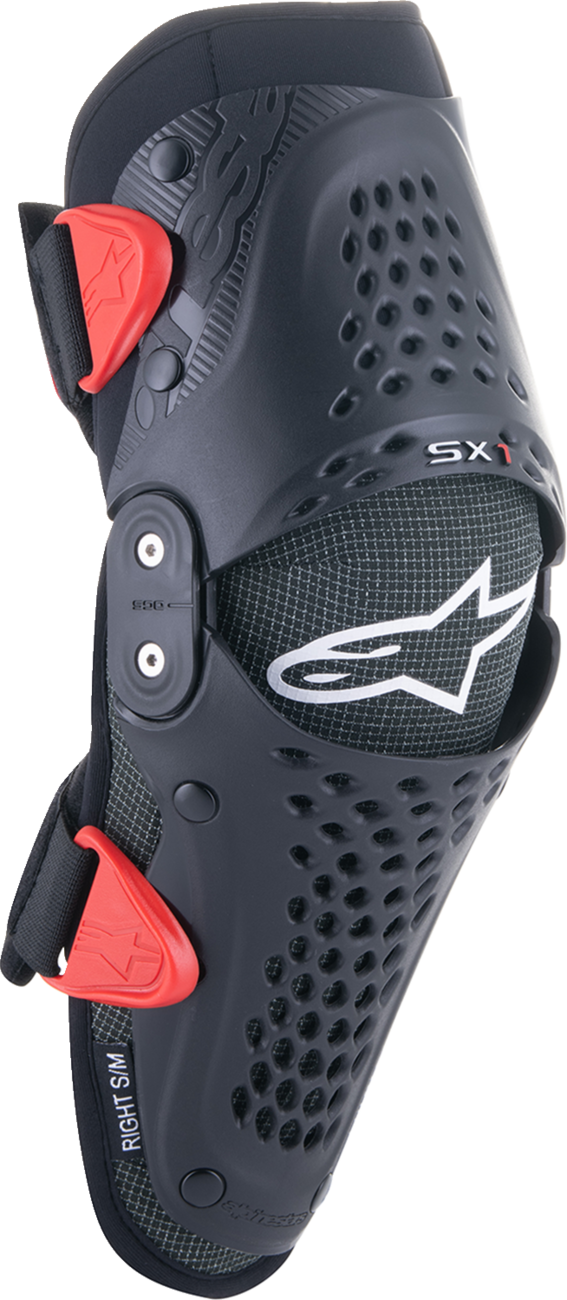 Alpinestars Youth SX-1 Knee Protectors lightweight ventilated motocross knee guards with dual pivot hinge for young riders