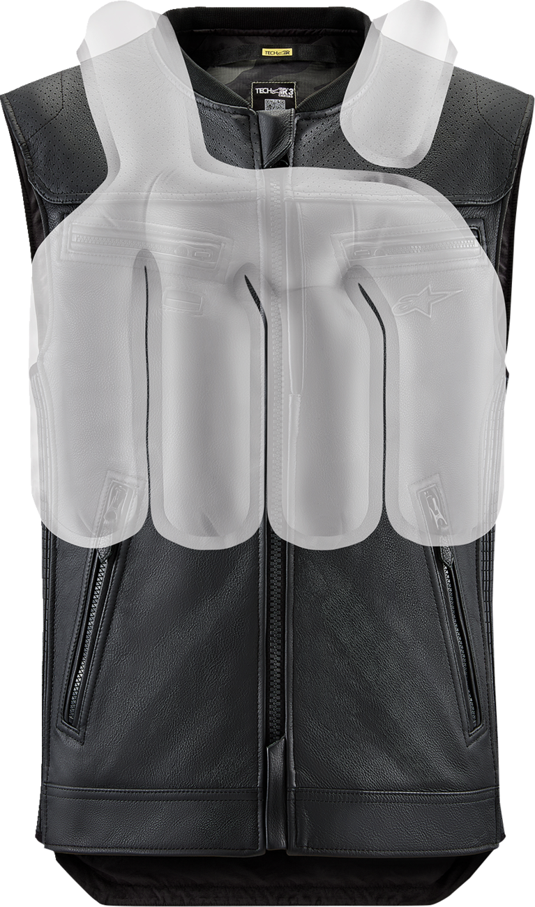 Alpinestars Tech-Air 3 V2 Leather Airbag Vest autonomous electronic protective motorcycle airbag system with premium softened leather chassis for street road riders