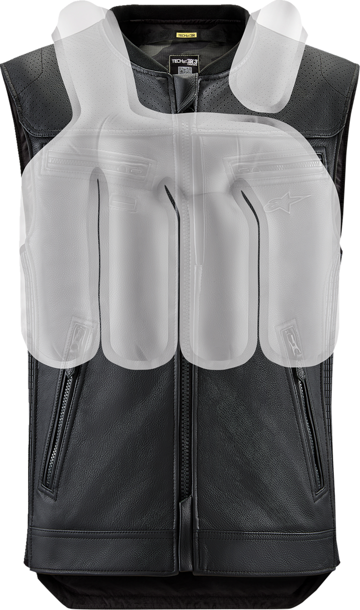 Alpinestars Tech-Air 3 V2 Leather Airbag Vest autonomous electronic protective motorcycle airbag system with premium softened leather chassis for street road riders
