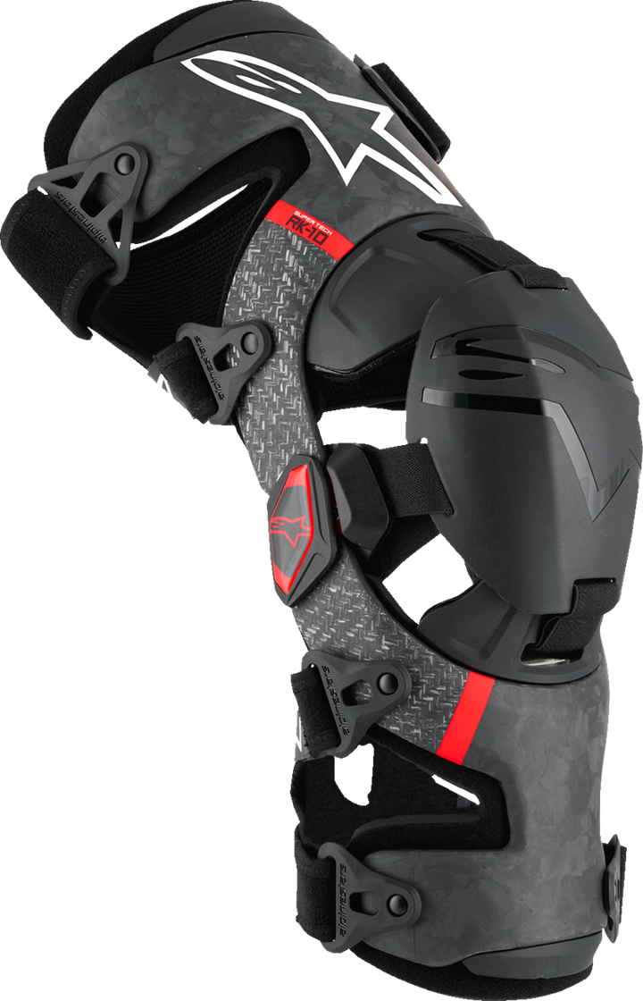 Alpinestars Supertech RK-10 Plasma Knee Braces ultra-lightweight carbon fiber motocross knee brace armor for off-road riding protection