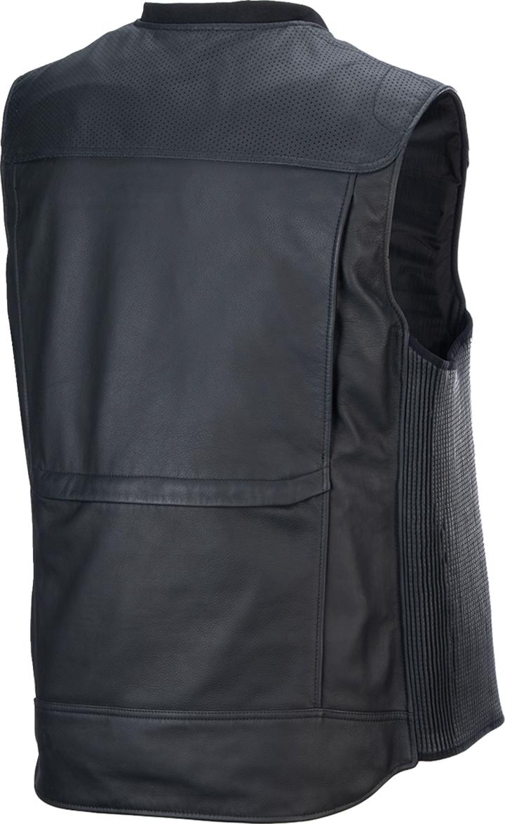 Alpinestars Tech-Air 3 Leather Vest autonomous active electronic airbag system with full chest and back protection for motorcycle riders