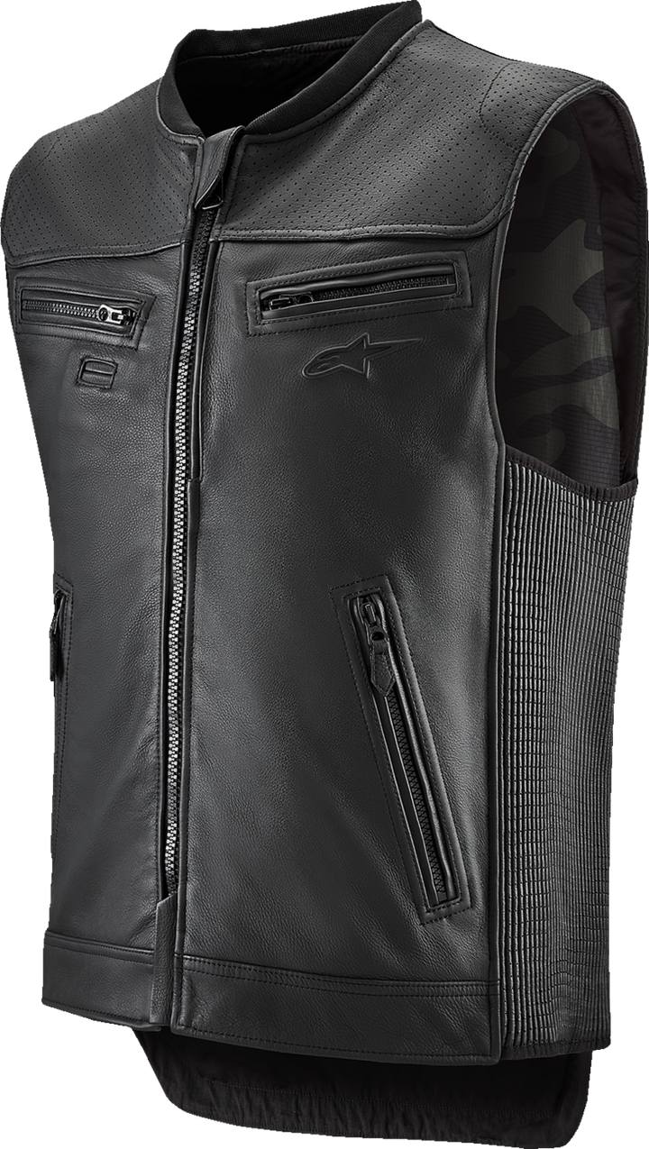 Alpinestars Tech-Air 3 v2 Leather Vest lightweight autonomous motorcycle airbag system for chest and back protection
