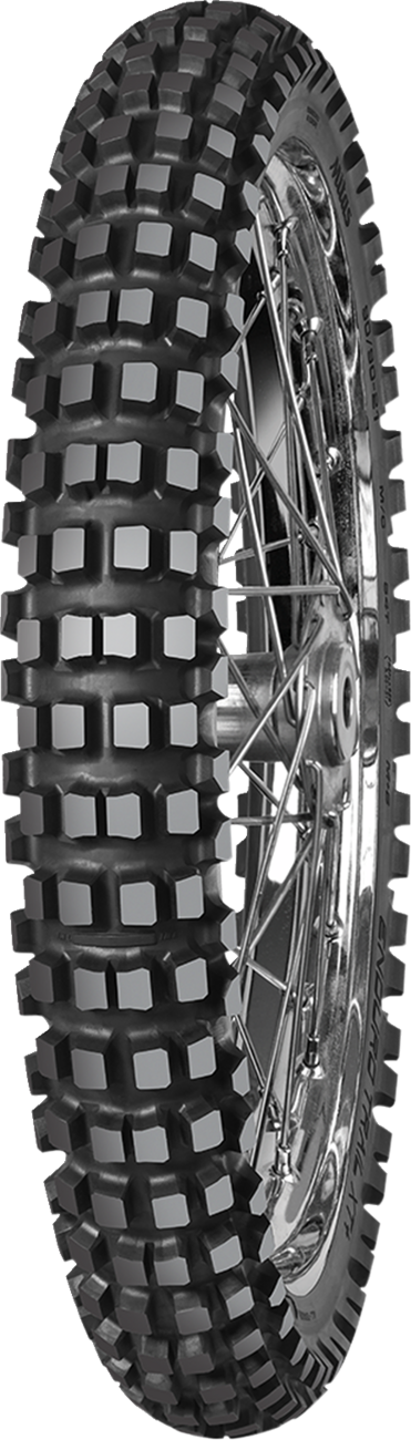 MITAS Enduro Trail-XT+ Front Tire - Image 1: Aggressive dual-sport tread pattern for 80% off-road capability.