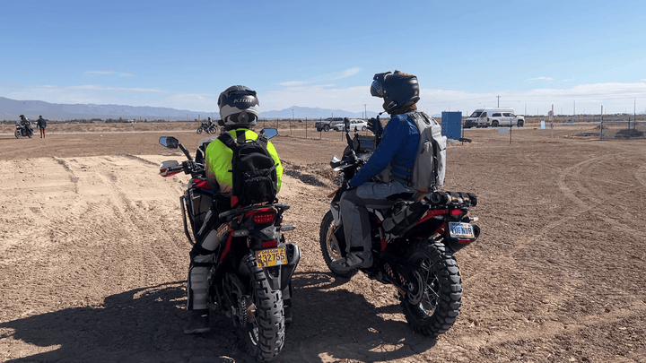 Adventure motorcycle trainer and student in pahrump nv