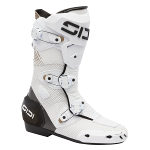 Sidi MAG-2 Air Boots in Fluo Yellow and Fluo Coral for motorcycle track racing
