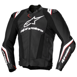 Alpinestars Missile V3 Ignition Leather Jacket in Black/White for motorcycle riding