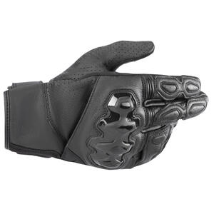 Black and white Alpinestars Celer v3 leather motorcycle gloves