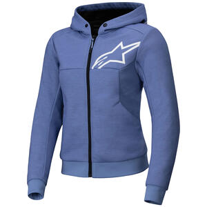 Alpinestars Stella Chrome V2 Sport Hoodie in Blue Violet and White for motorcycle riders