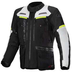 Alpinestars Bogota Pro Drystar Jacket in Black, Ice Gray, and Yellow Fluo for motorcycle riders