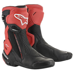 Alpinestars SMX Plus V2 Vented Boots in Black and Red for motorcycle riders