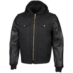CORTECH Convert Jacket in black waxed canvas with interchangeable sleeves