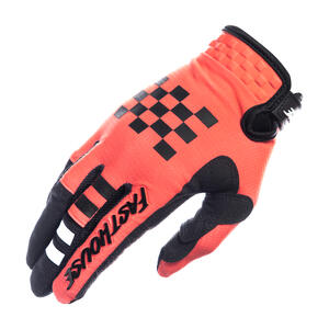 FastHouse Elrod Formula Gloves in Hyper Coral for motorcycle riding