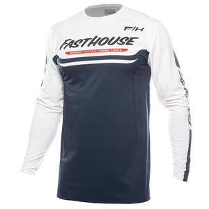 Fasthouse Helix Circuit Jersey in navy, white, and red for motocross racers