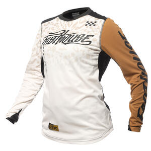 FastHouse Girl’s Elrod Stay Golden Jersey in Chalk and Camel for young female racers