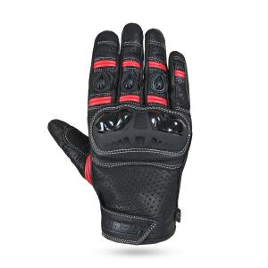 NORU Furo Gloves in Black/Red for motorcycle riders