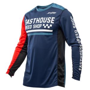 Fasthouse Grindhouse Hudson Jersey in Blue / Red for motocross riding