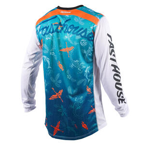 Fasthouse Youth Grindhouse TB Island Hopper Jersey in White for motorcycle riders
