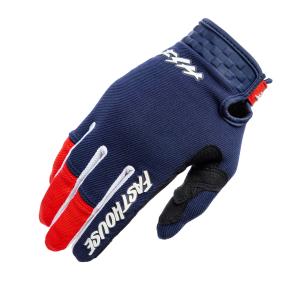 Fasthouse Speed Style Hudson Gloves in Blue / Red for motorcycle riding