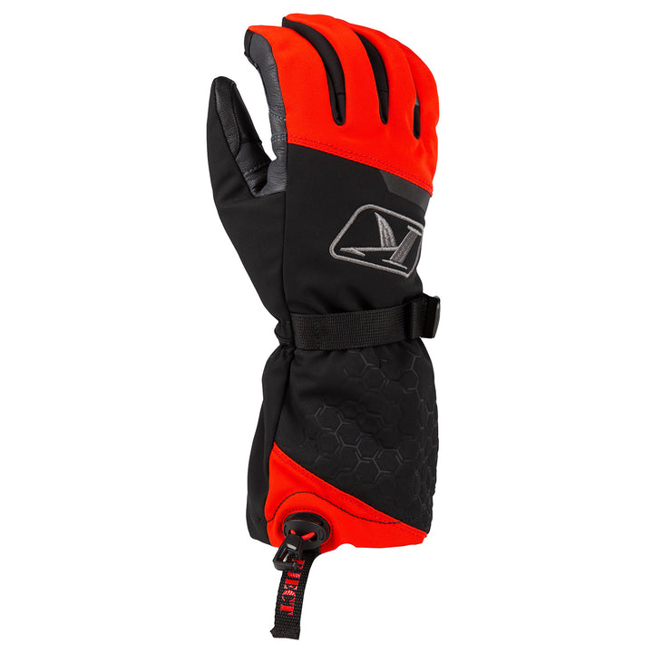 Image of KLIM Powerxross Gauntlet Glove Size SM Color Black - Fiery Red