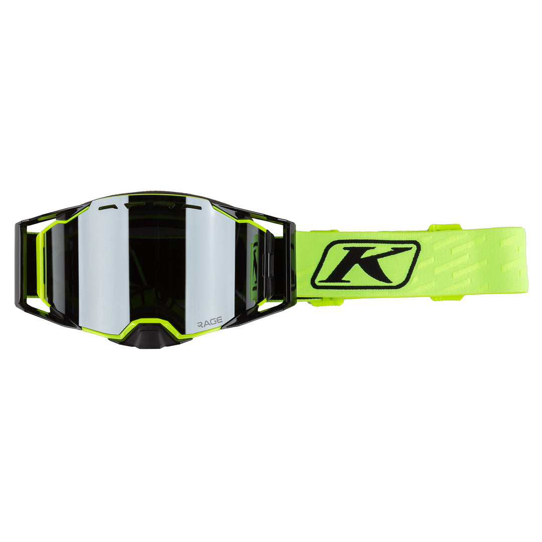 Image of KLIM Rage Goggle Size ONE SIZE FITS ALL Color Fragment Hi-Vis Dark Smoke Silver Mirror