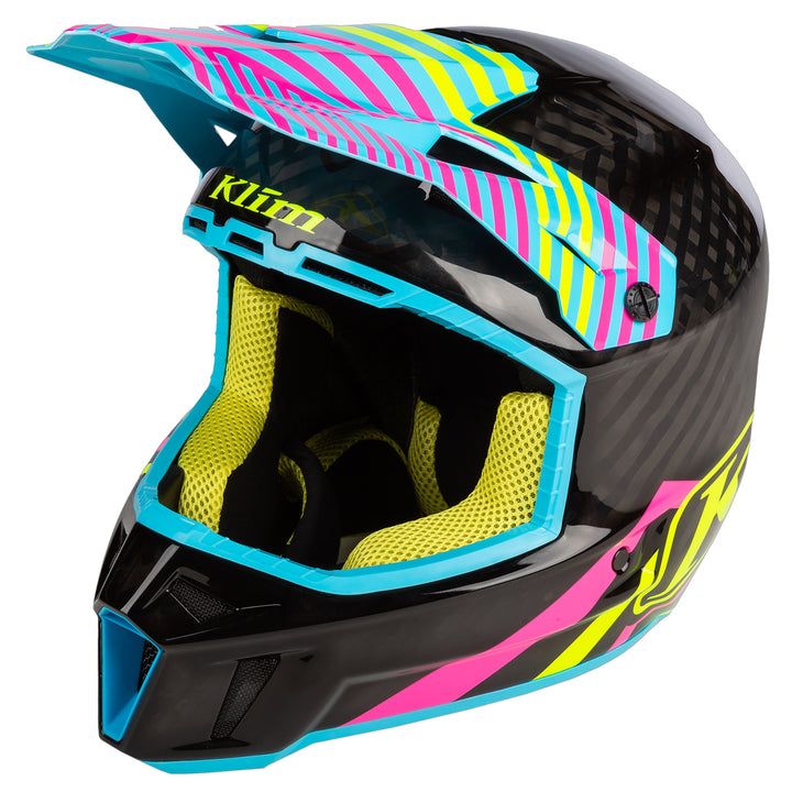 Image of KLIM F3 Carbon Off-Road Helmet ECE Size 3X Color Illusion Black - Pink
