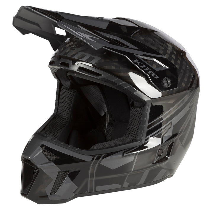 Image of KLIM F3 Carbon Pro Helmet ECE Size XS Color Ascent Black - Asphalt