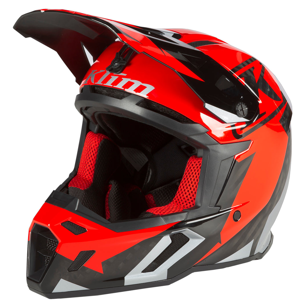 Image of KLIM F5 Helmet ECE Size 3X Color Amp Fiery Red - Metallic Silver