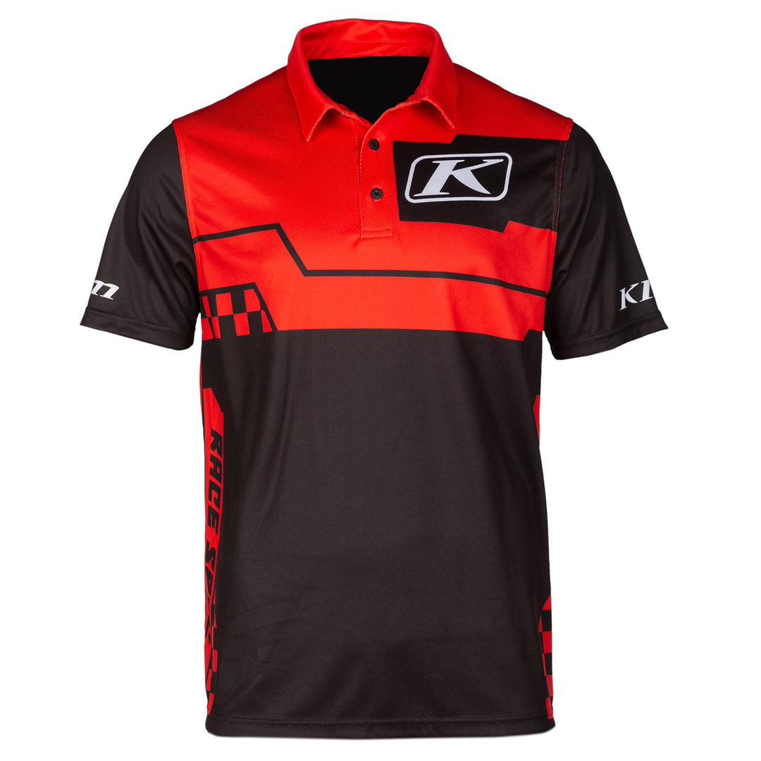 Image of KLIM Launch Polo Size XS Color Fiery Red - Black