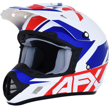 Image of AFX FX-17 Aced Helmet Color Red / White / Blue Size Small