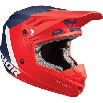 Image of Thor Youth Sector Chev Helmet Color Red / Blue Size Small