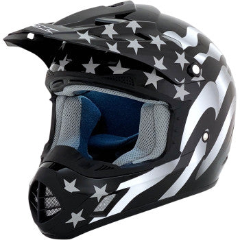Image of AFX FX-17 Flag Helmet Color White / Black Size 3X-Large