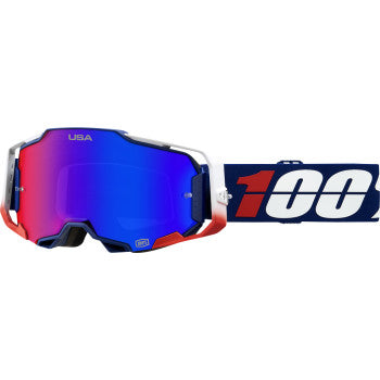 Image of 100% Armega Goggles — Mirrored Lens Color MX of Nations/HiPER Red/Blue Mirror