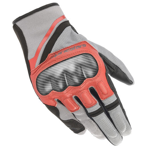 Image of ALPINESTARS CHROME GLOVE Color Black/Red/Gray Size Small