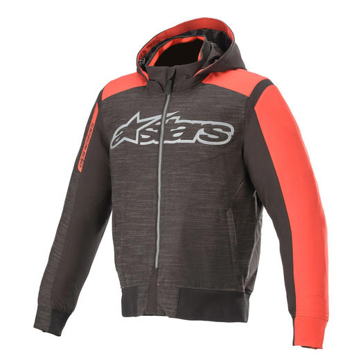 Image of ALPINESTARS RHOD WINDSTOPPER HOODIE Color Black/Bright Red Size Small